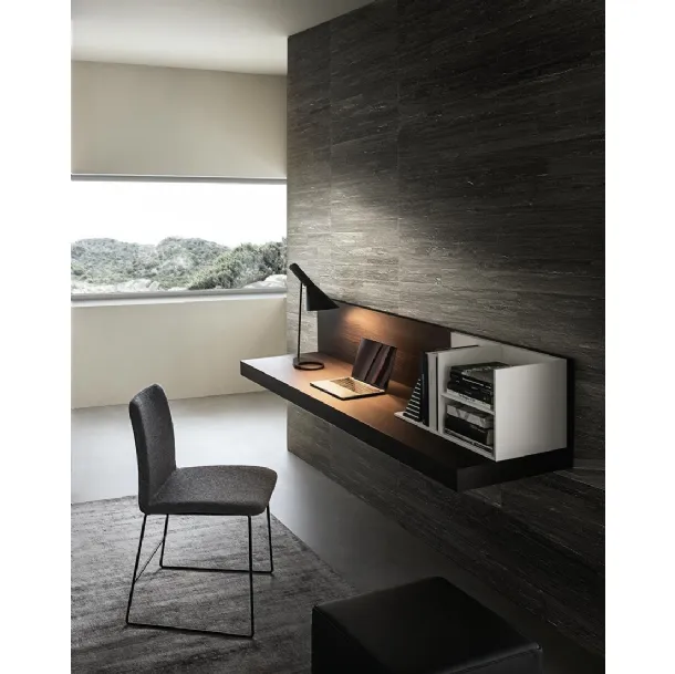 Wall-mounted desk Frame composition 15 in wood and matte lacquer by Giellesse