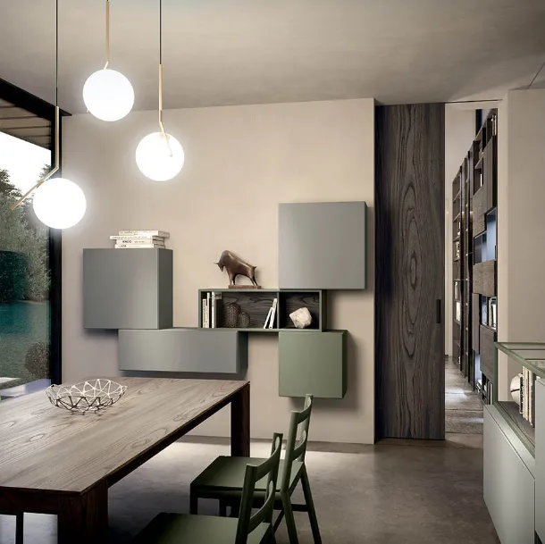 Rebel CF 020 suspended cabinet in matte lacquer by Fimar