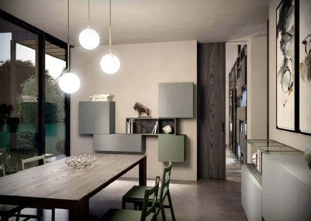 Rebel CF 020 suspended cabinet in matte lacquer by Fimar