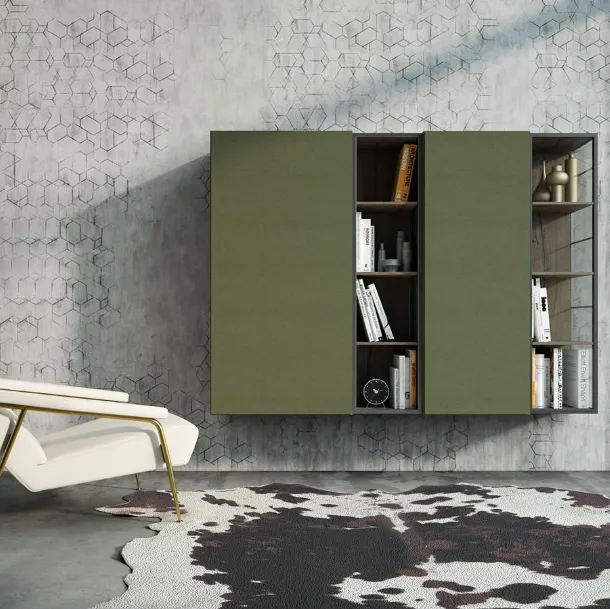 Rebel MR 02 suspended cabinet in matte Fimar wood lacquer