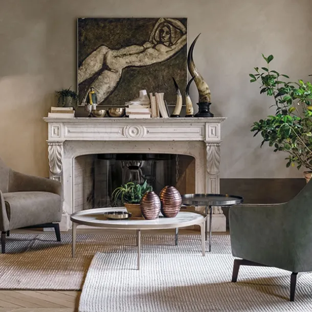 Vintage leather armchair with ash base Celine by Alivar