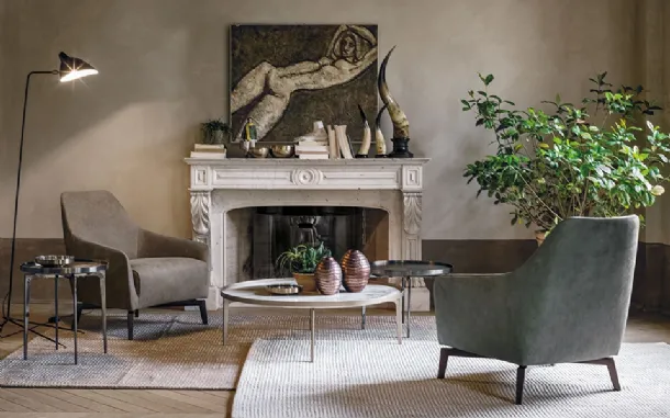 Vintage leather armchair with ash base Celine by Alivar