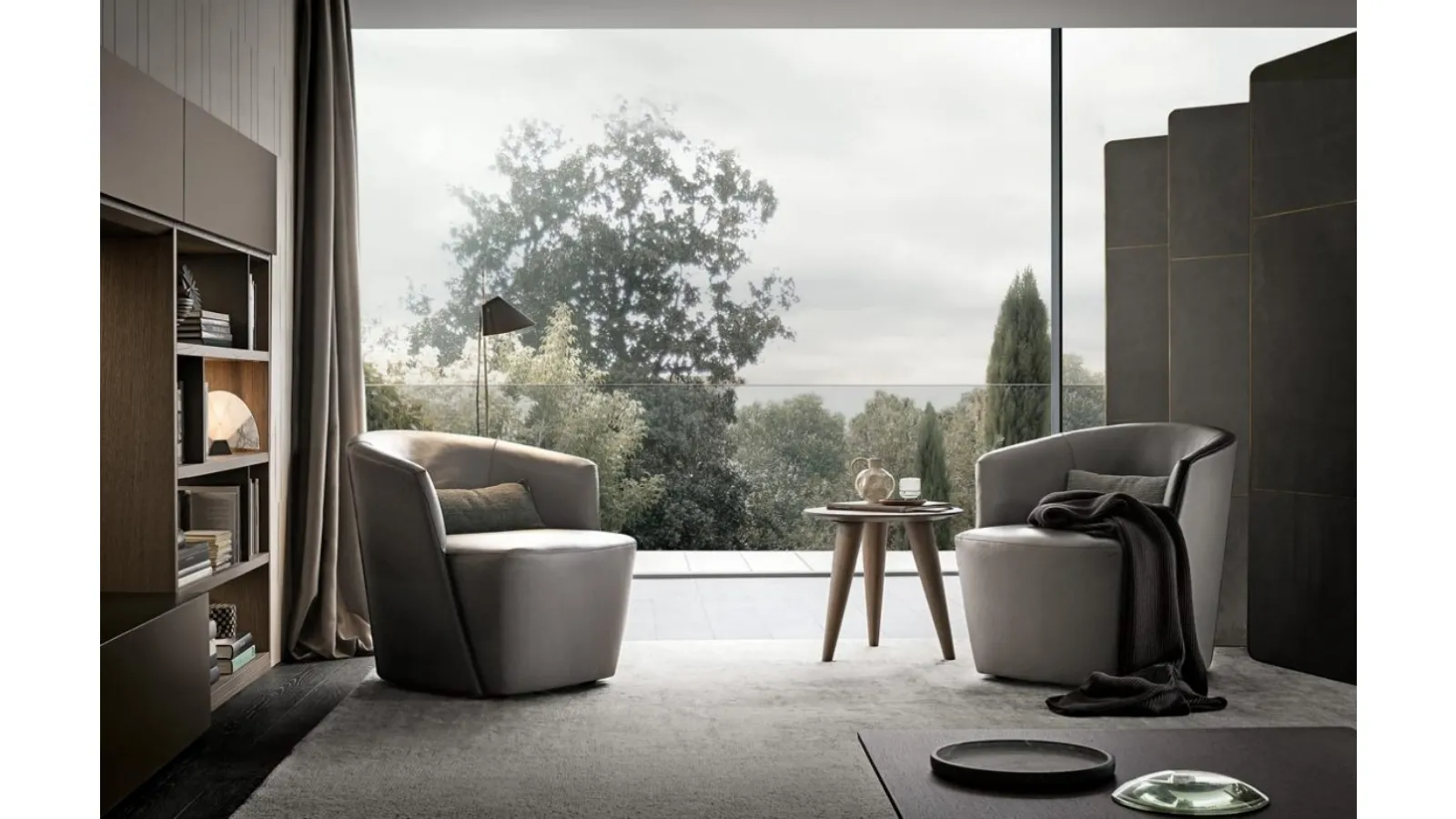 Club leather armchair by Giellesse