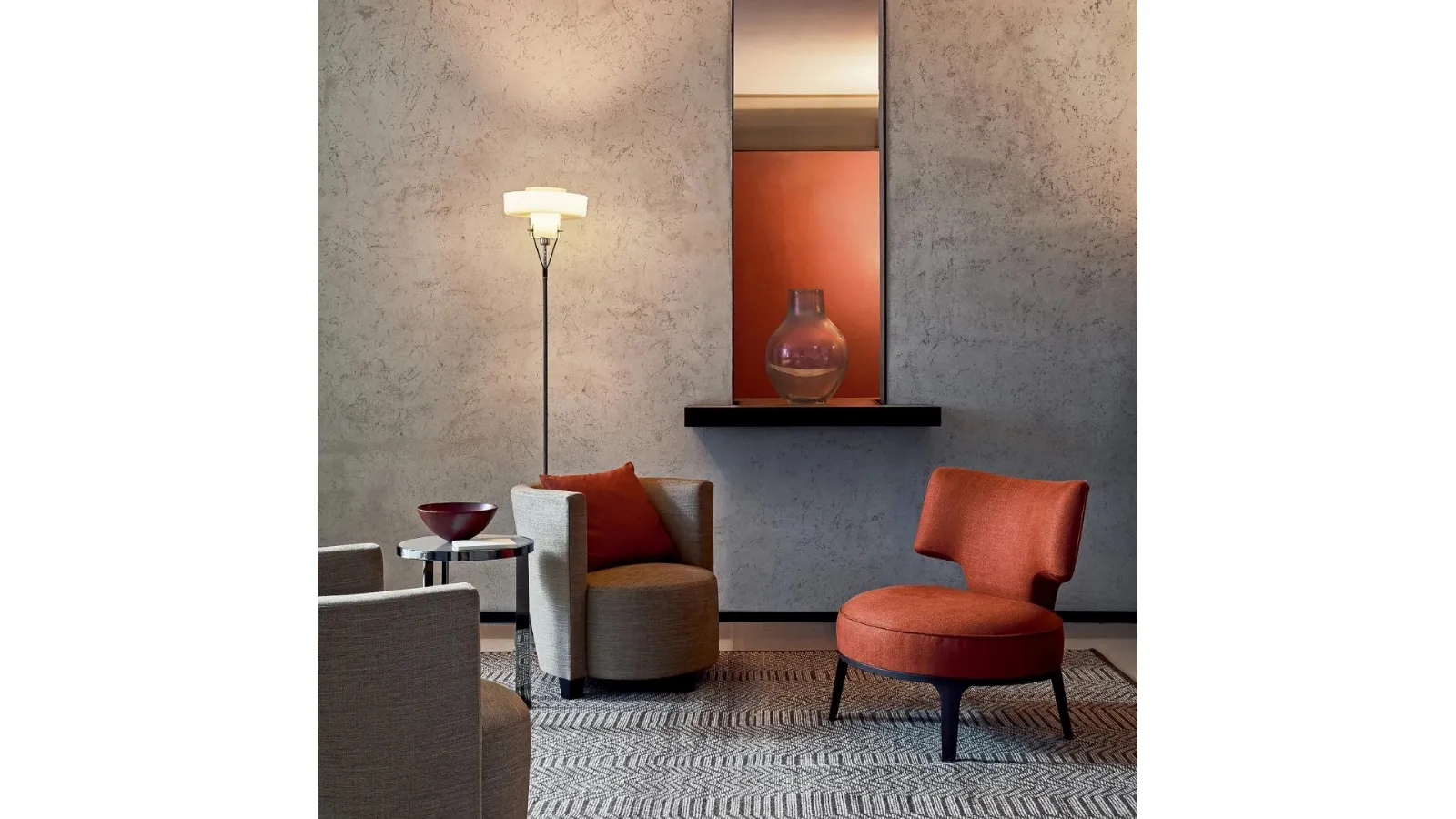 Upholstered fabric armchair Drop by Flexform