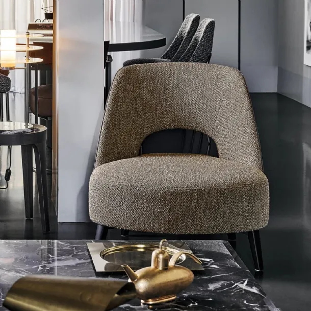 Upholstered fabric armchair Ermione by Flexform