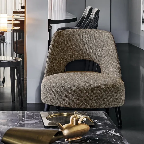 Upholstered fabric armchair Ermione by Flexform