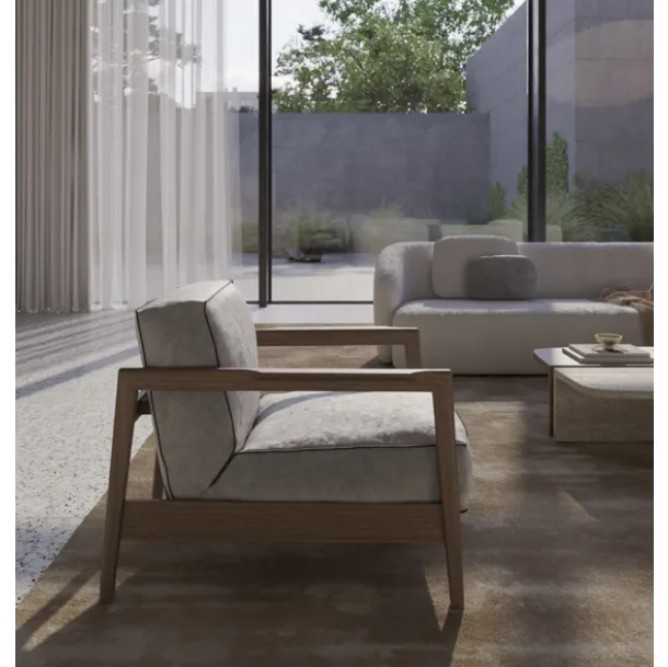 Upholstered fabric armchair Essence by Vibieffe