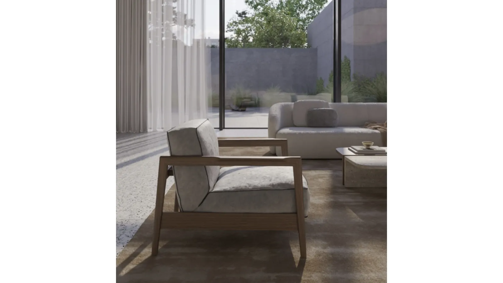 Upholstered fabric armchair Essence by Vibieffe