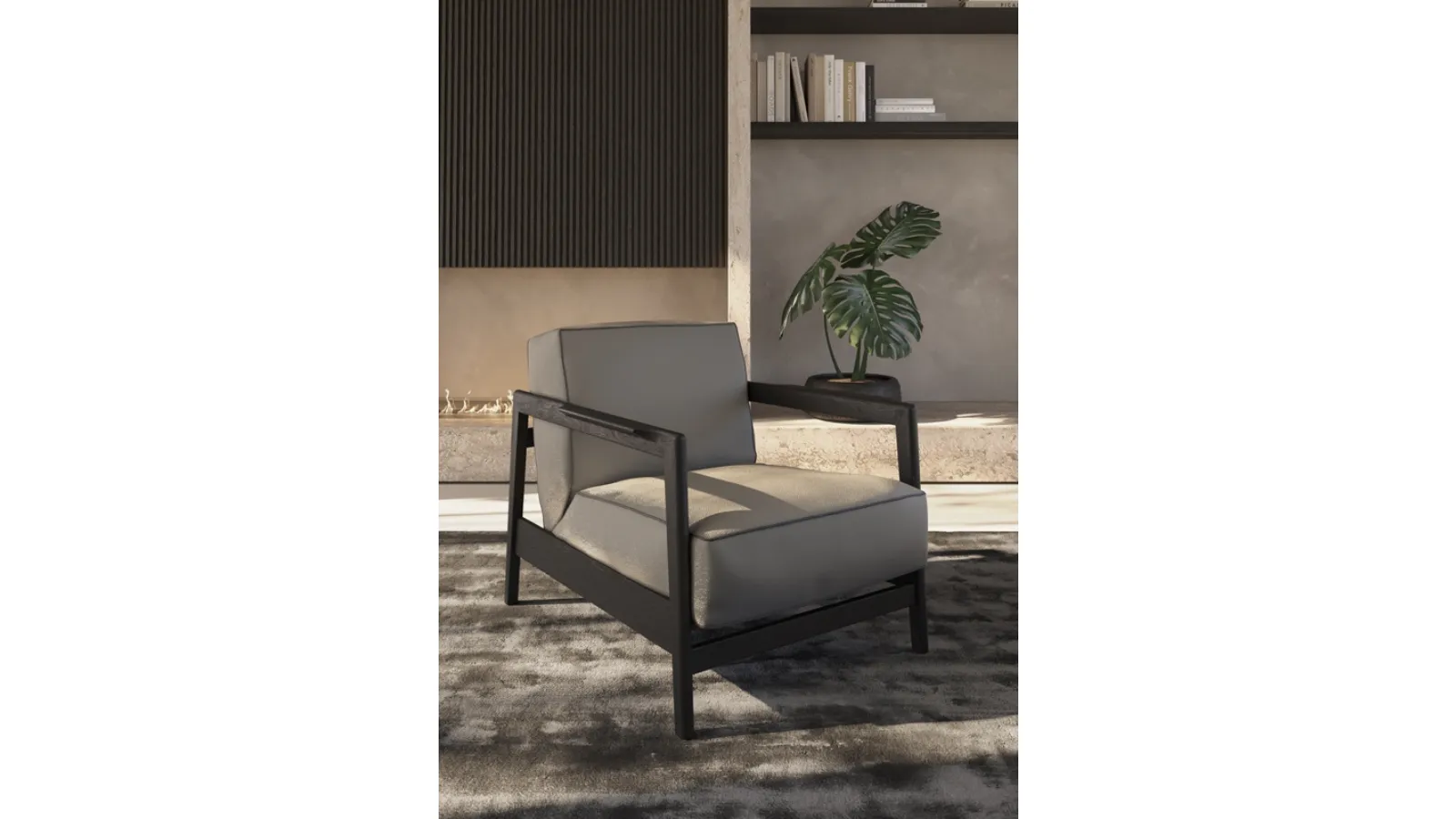 Upholstered fabric armchair Essence by Vibieffe