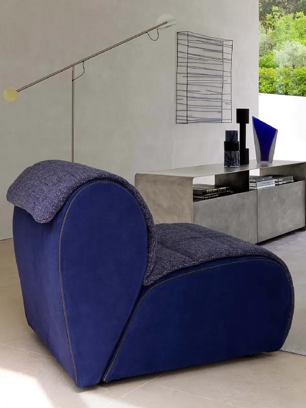 Flora armchair in fabric inspired by flower petals by Flou