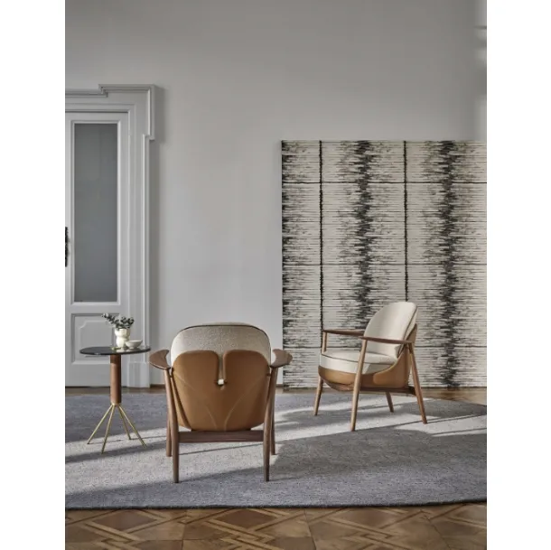 Ginkgo Armchair in fabric and leather by Porada