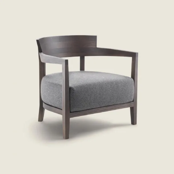 Jenny wooden armchair with upholstered fabric seat by Flexform