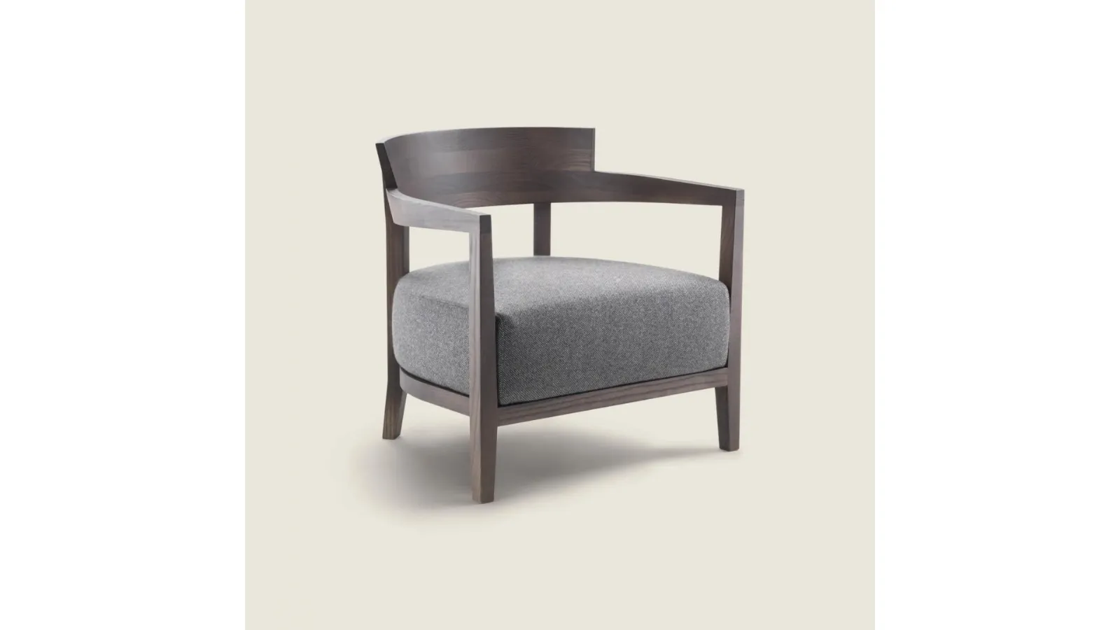 Jenny wooden armchair with upholstered fabric seat by Flexform