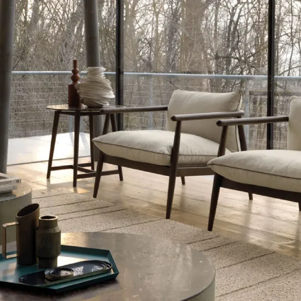 Karin upholstered fabric armchair with wooden structure by Desirèe