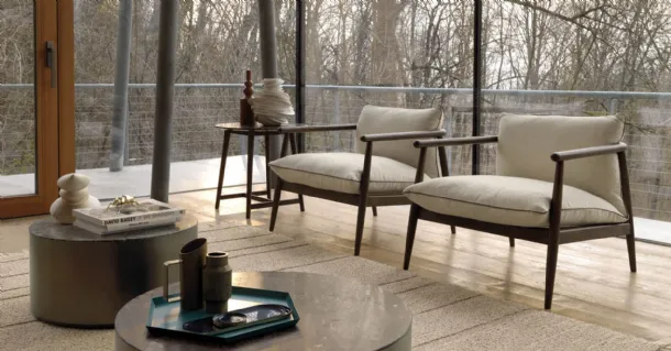 Karin upholstered fabric armchair with wooden structure by Desirèe