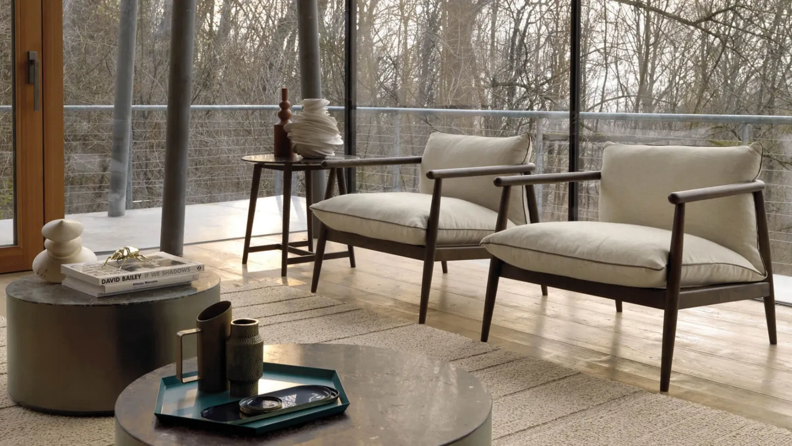 Karin upholstered fabric armchair with wooden structure by Desirèe
