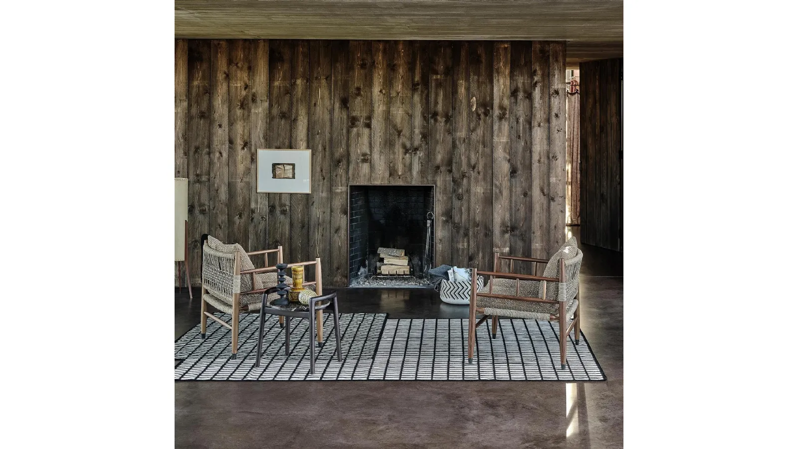 Lee armchair in solid wood with polyester fiber seat and backrest by Flexform