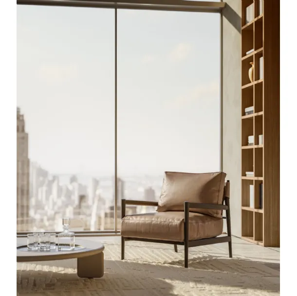 Maddix leather armchair by Lema