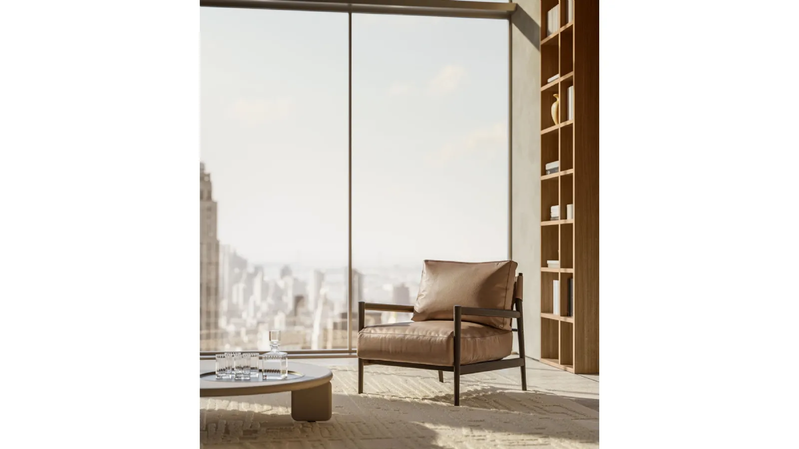 Maddix leather armchair by Lema