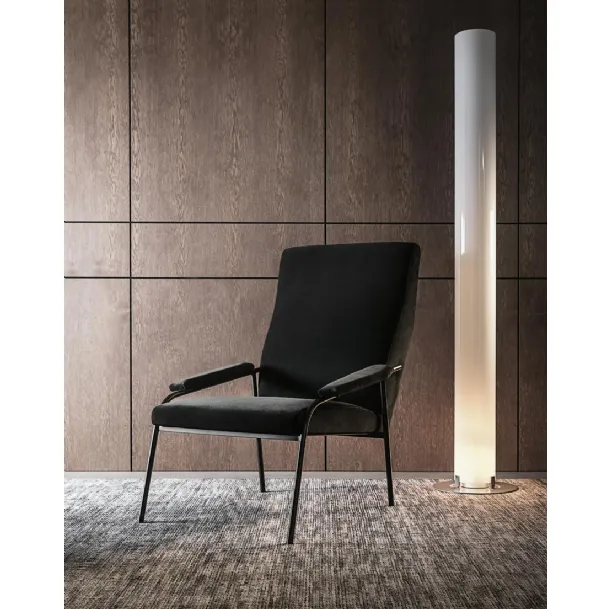 Manhattan fabric armchair with metal frame by Giellesse