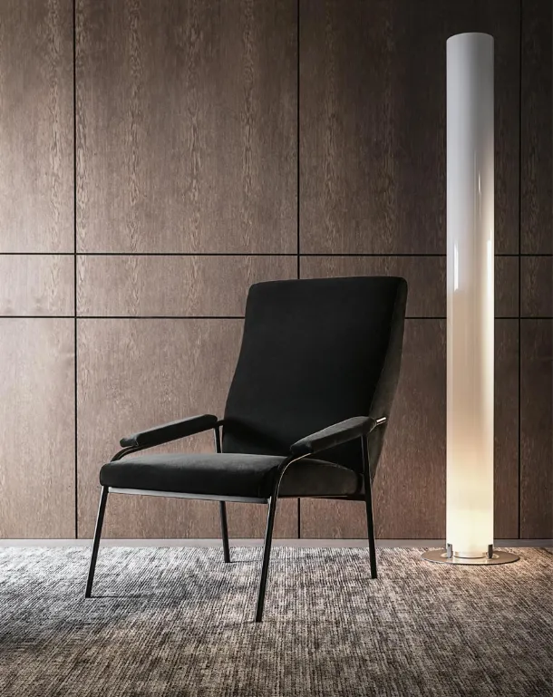 Manhattan fabric armchair with metal frame by Giellesse