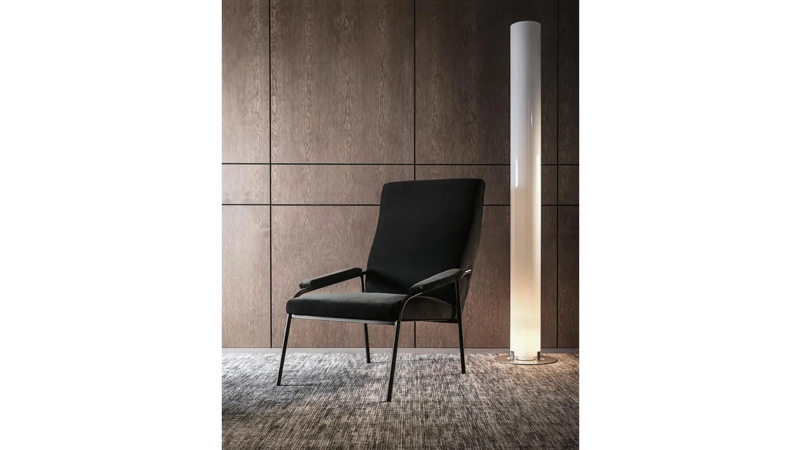 Manhattan fabric armchair with metal frame by Giellesse