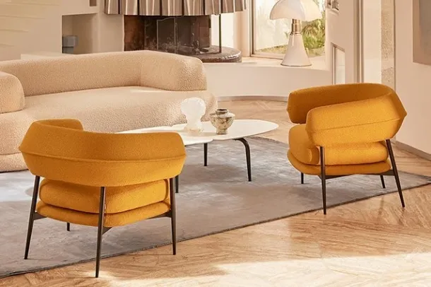 Nena Lounge upholstered fabric armchair by Zanotta
