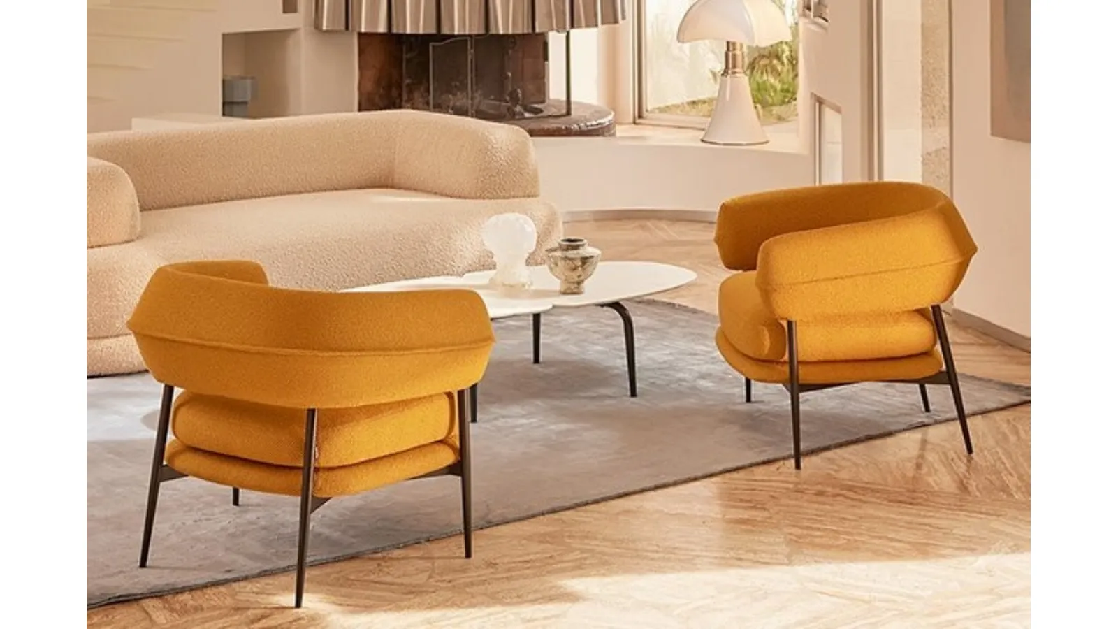 Nena Lounge upholstered fabric armchair by Zanotta
