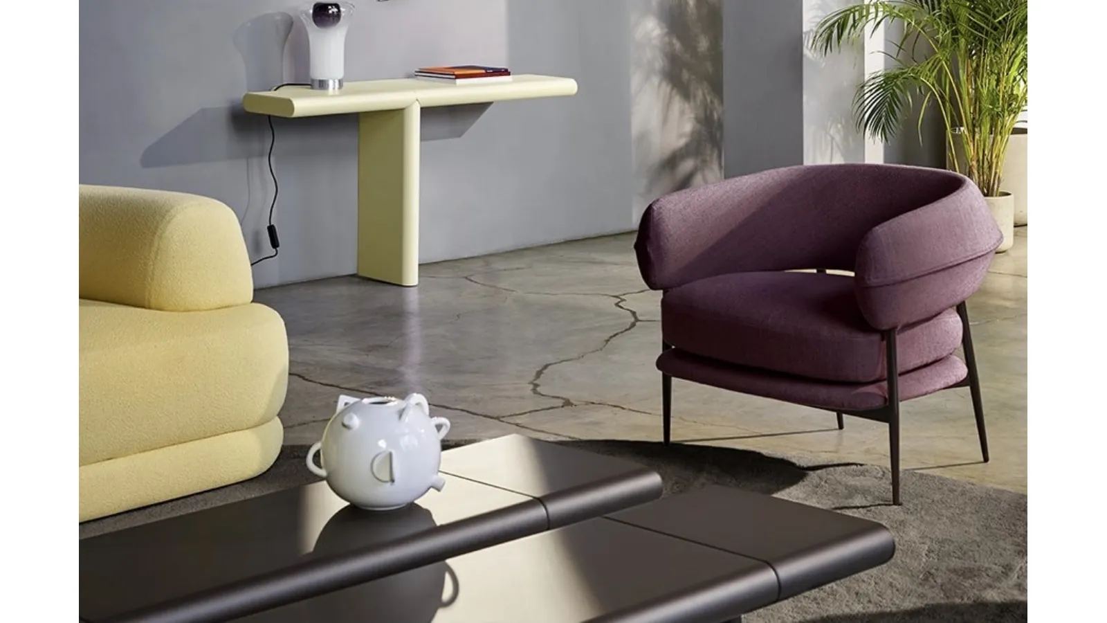 Nena Lounge upholstered fabric armchair by Zanotta