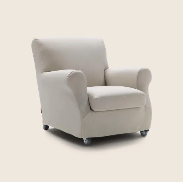 Classic swivel armchair Nonnamaria in upholstered fabric by Flexform