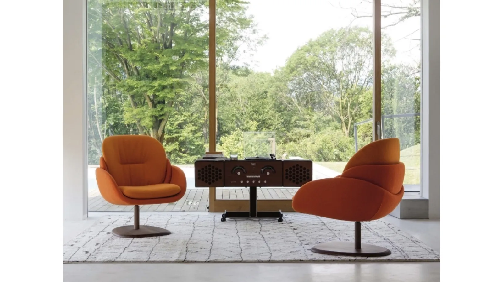 Upholstered fabric armchair Opium by Porada