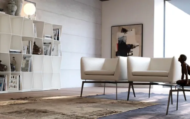 Modern leather armchair on a steel frame Pady by Alivar