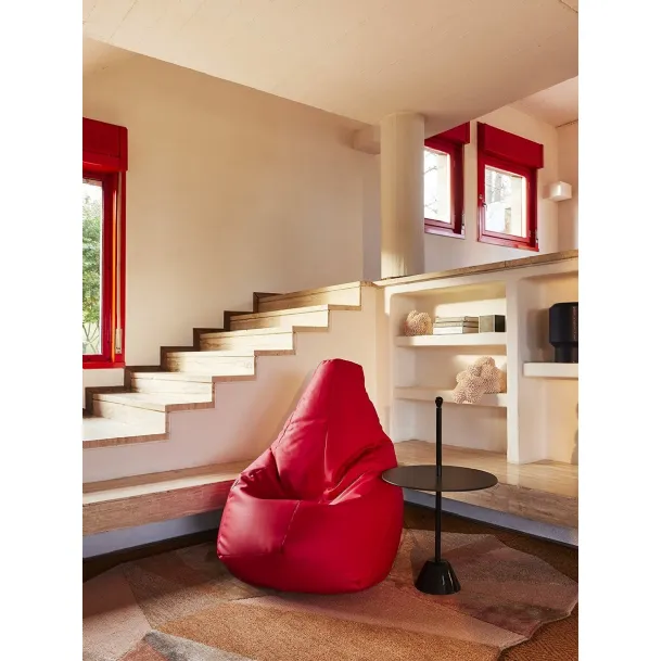 Anatomical armchair with a leather shell containing polystyrene balls Sacco by Zanotta