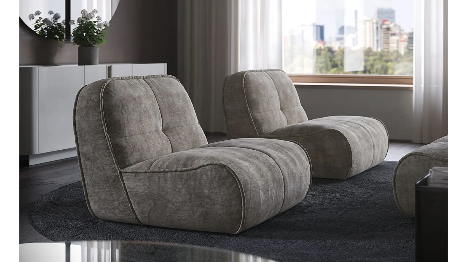 Spencer upholstered armchair by Cattelan Italia