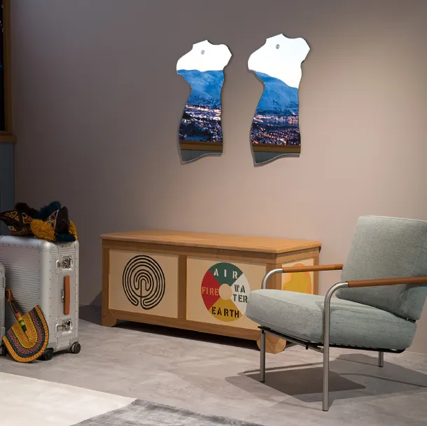Susanna fabric armchair with steel frame by Zanotta