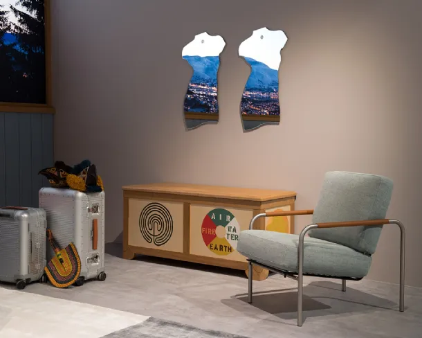 Susanna fabric armchair with steel frame by Zanotta