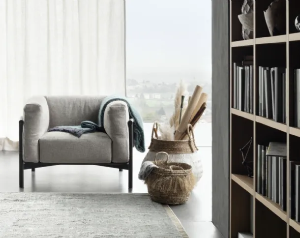 Taiki upholstered armchair by Lema