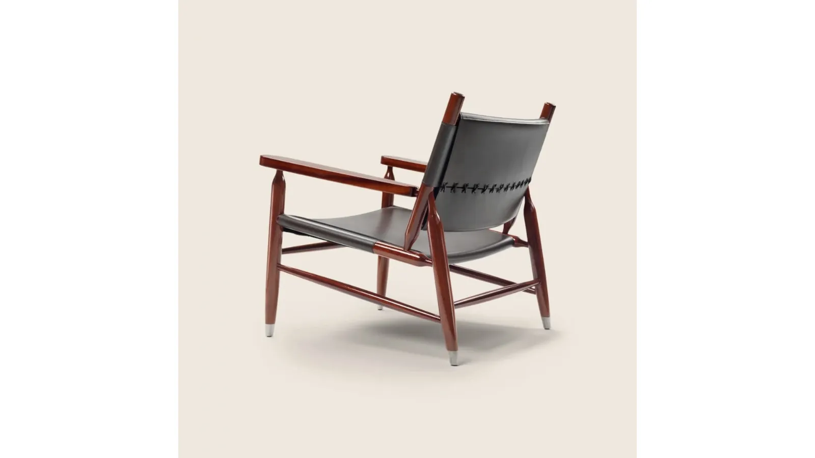 Tessa SH leather armchair with solid wood frame by Flexform