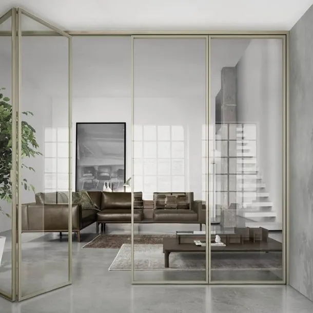 Interior glass door with aluminum frame Gaia door with aluminum frame by Doal
