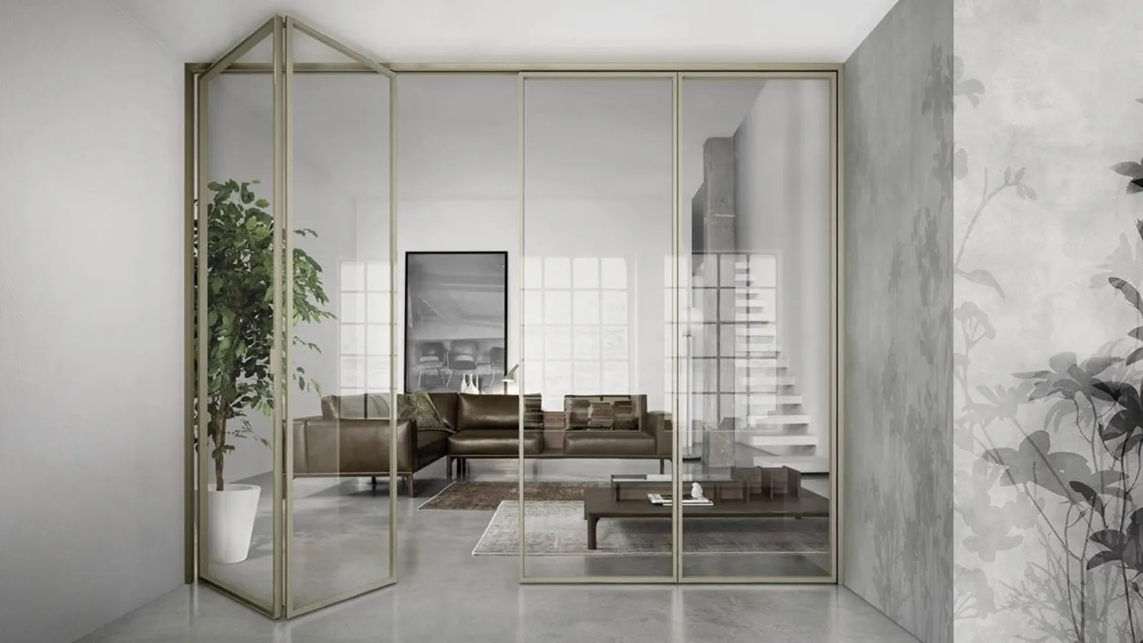 Interior glass door with aluminum frame Gaia door with aluminum frame by Doal