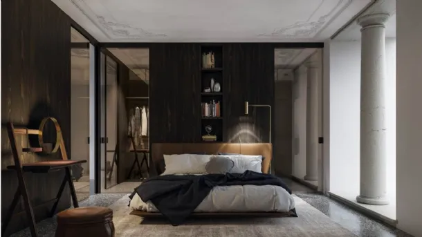 Internal sliding glass door with aluminum frame Gaia by Doal