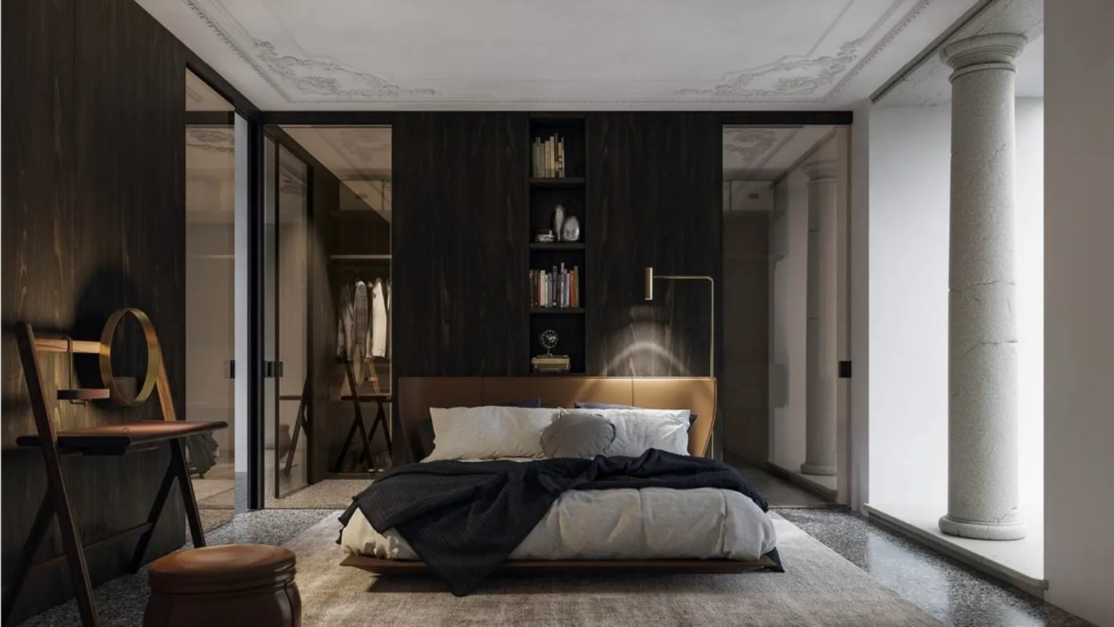 Internal sliding glass door with aluminum frame Gaia by Doal