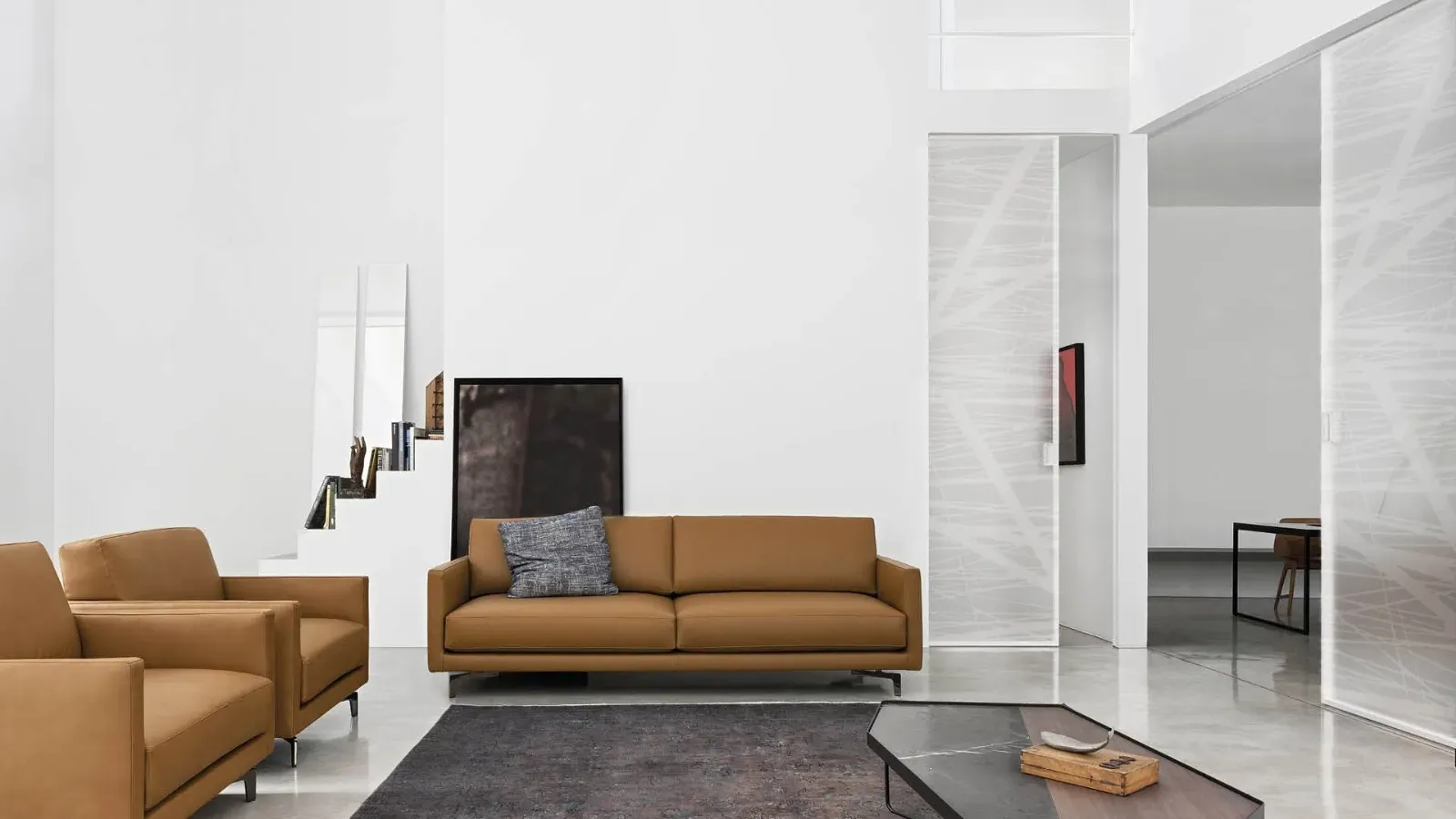 Sliding interior glass door with aluminum frame Gaia by Doal