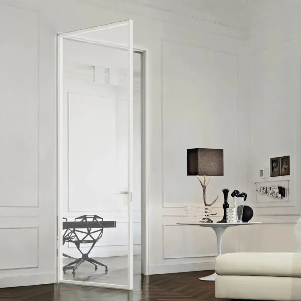 Interior glass door with aluminum frame Just Hinged with Frame by Doal