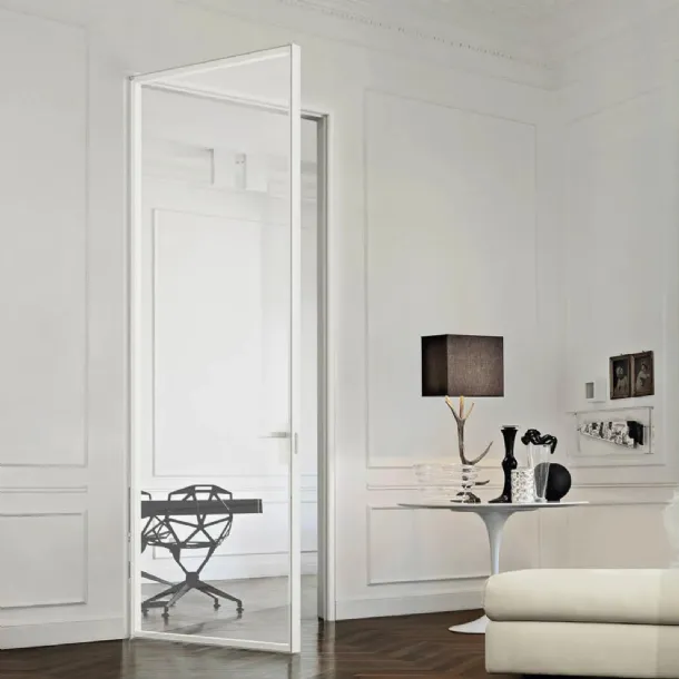 Interior glass door with aluminum frame Just Hinged with Frame by Doal