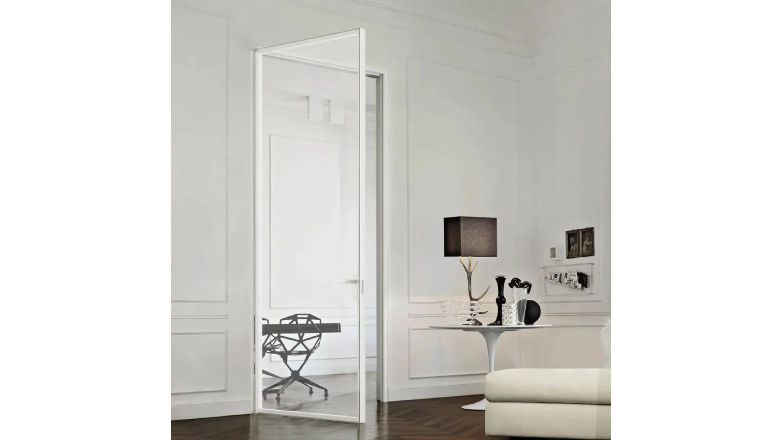 Interior glass door with aluminum frame Just Hinged with Frame by Doal