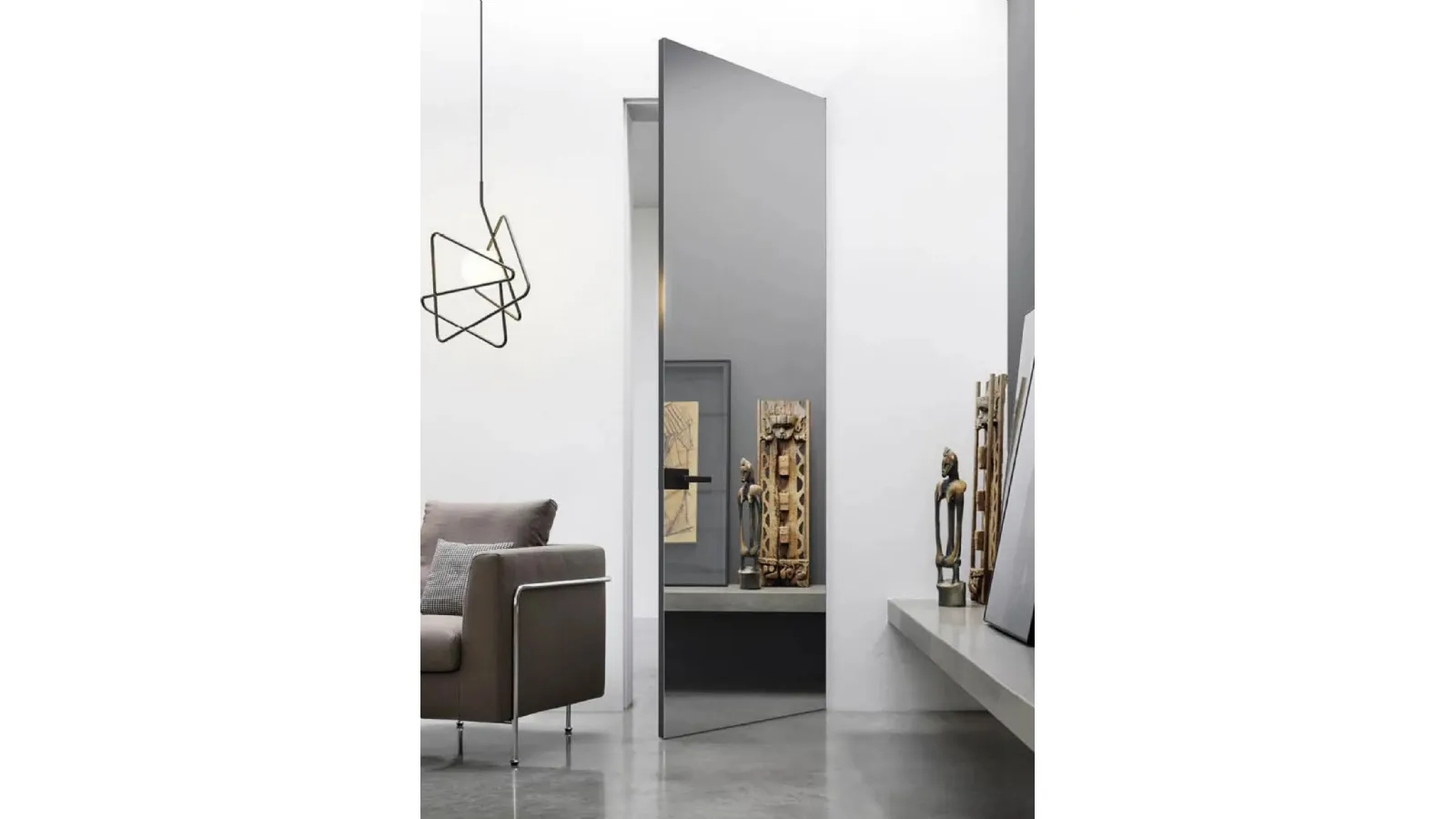 Swing interior door with mirror Just Flush-mounted by Doal