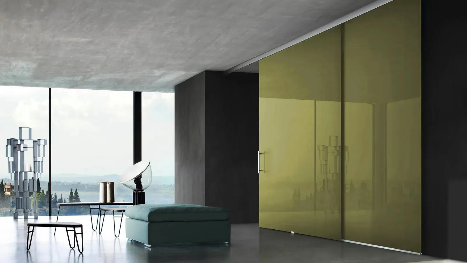 Tao Interior Door Suspended in Doal Lacquer