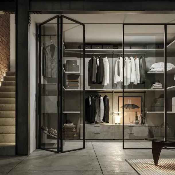 Internal glass door with aluminum frame Zeus by Doal