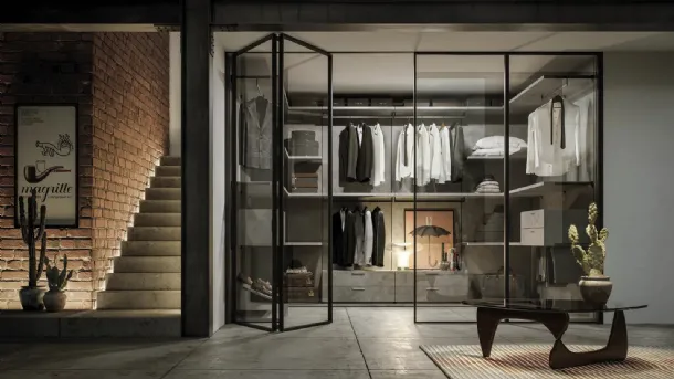 Internal glass door with aluminum frame Zeus by Doal